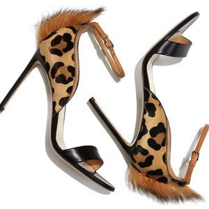 Olivia Palermo's Favorite Heels Francesco Russo Leopard Print Calf Hair Sandal